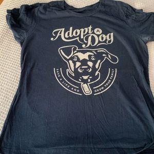 Adopt A Dog XXL Fitted Navy Tshirt